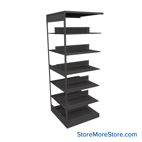 Letter-Size File Shelving, 24" W x 24" D x 64.25" H, Double-Sided Adder Unit